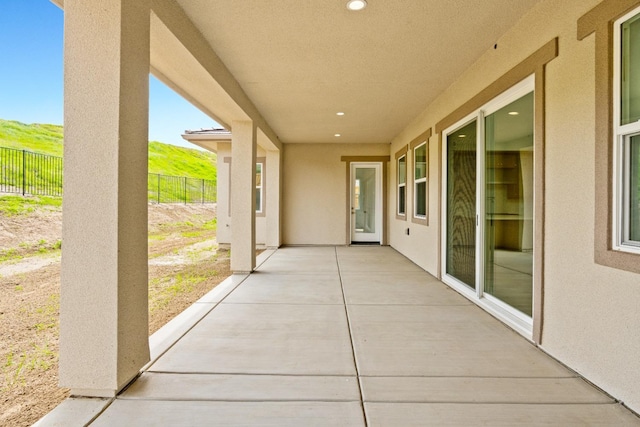 view of patio / terrace with fence