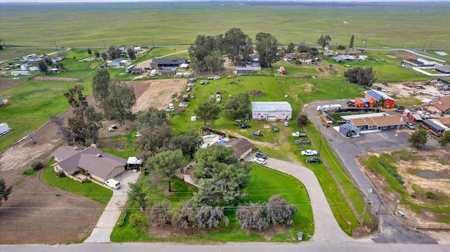 aerial view with a rural view