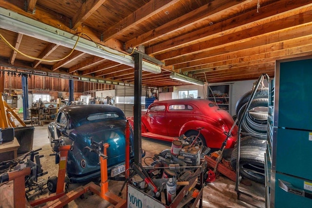 view of garage