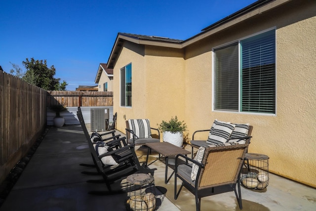 view of patio / terrace featuring a fenced backyard