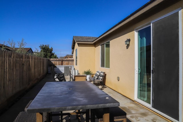 view of patio featuring a fenced backyard