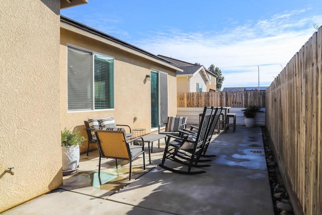 view of patio / terrace featuring a fenced backyard