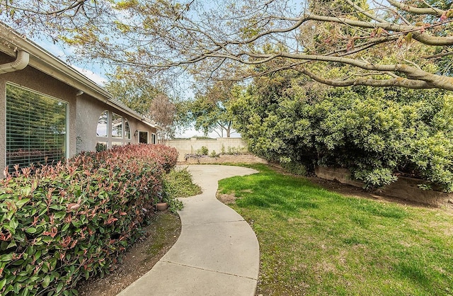 view of yard featuring fence