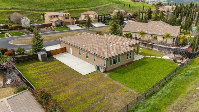 drone / aerial view with a residential view