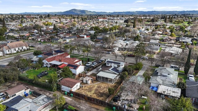 aerial view with a residential view and a mountain view