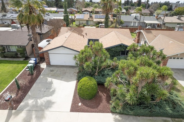 bird's eye view with a residential view