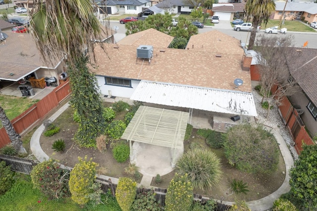 drone / aerial view with a residential view