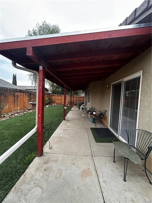 view of patio featuring a fenced backyard