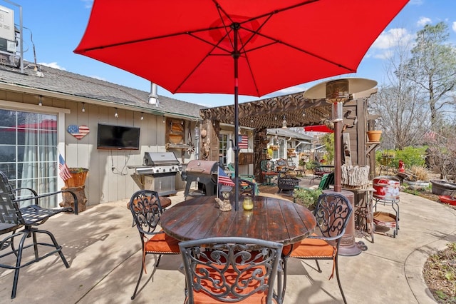 view of patio / terrace with outdoor dining area and area for grilling