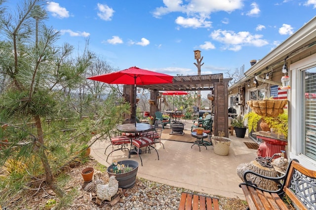 view of patio with a pergola