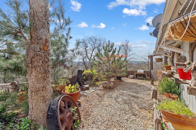 view of yard with fence