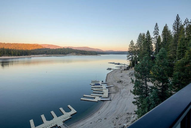 property view of water featuring a mountain view