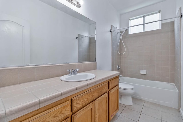 15877 W C St, Kerman, CA 93630 - full bath featuring vanity, shower / bathtub combination, and tile patterned floors