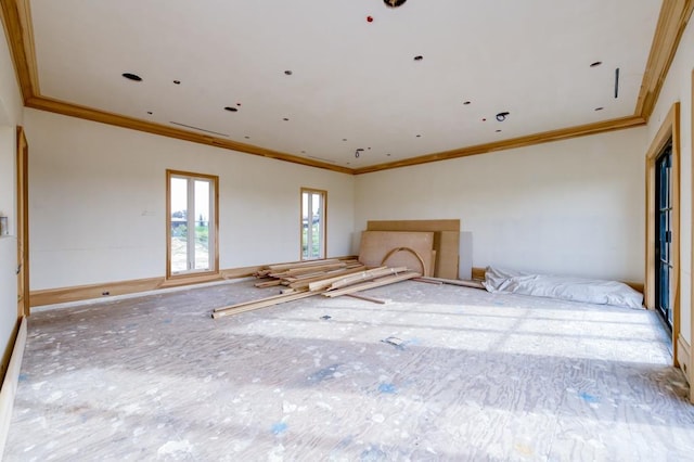 interior space with crown molding