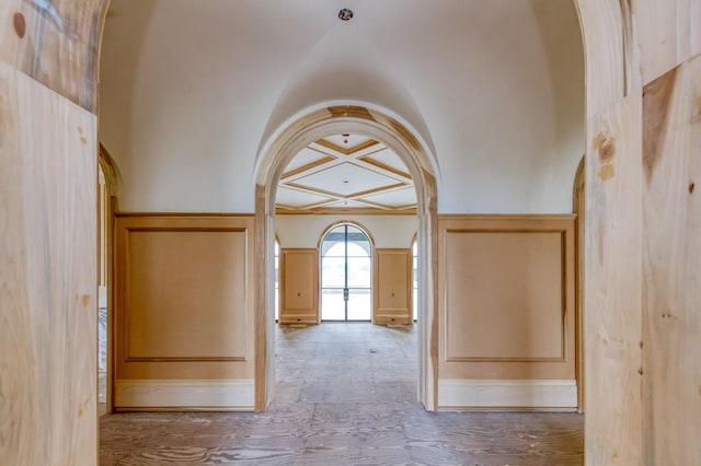 hallway with arched walkways