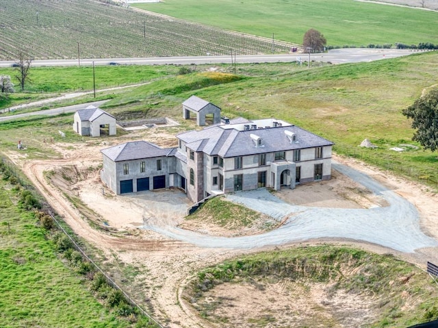 aerial view featuring a rural view