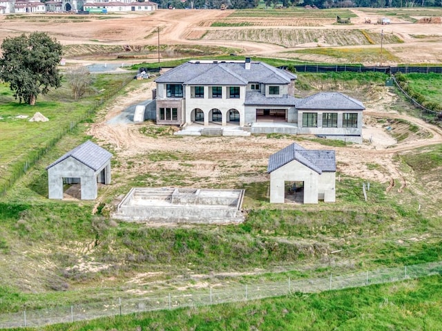 bird's eye view with a rural view