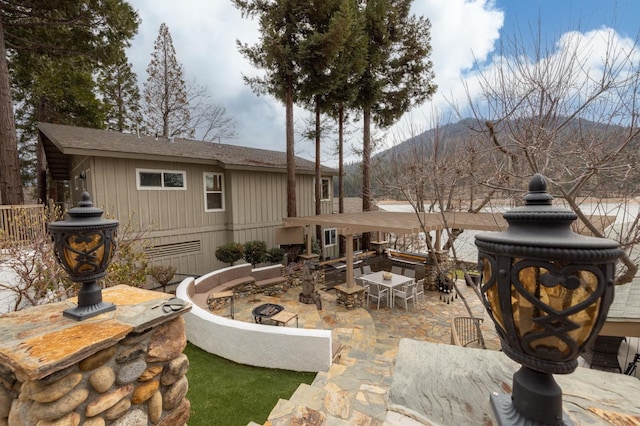 39118 Lake Dr, Bass Lake, CA 93604 - view of patio featuring a mountain view