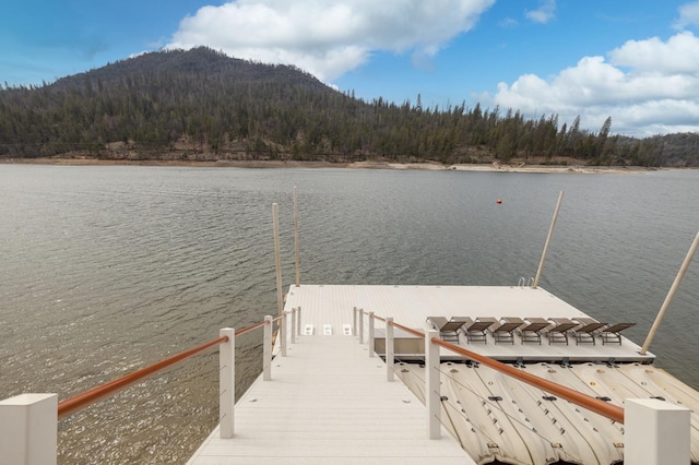 39118 Lake Dr, Bass Lake, CA 93604 - dock with a view of trees and a water and mountain view