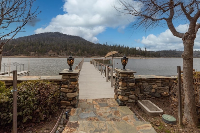 39118 Lake Dr, Bass Lake, CA 93604 - dock featuring a water and mountain view and a forest view