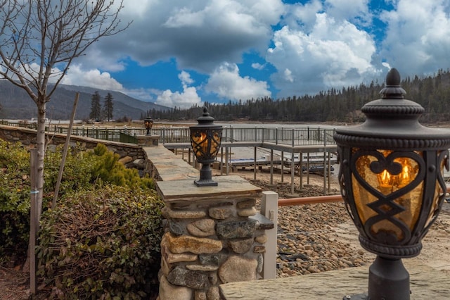 39118 Lake Dr, Bass Lake, CA 93604 - view of patio / terrace with a mountain view