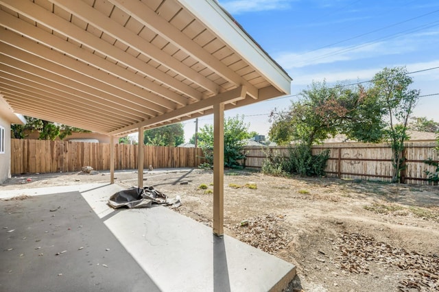 view of patio featuring a fenced backyard