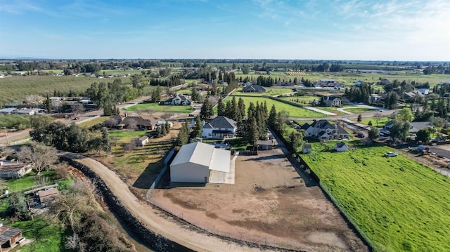 aerial view with a rural view