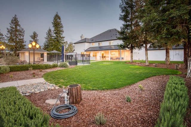 view of yard with fence