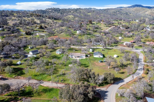 aerial view with a mountain view