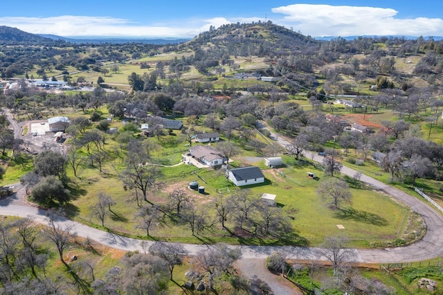 drone / aerial view with a mountain view