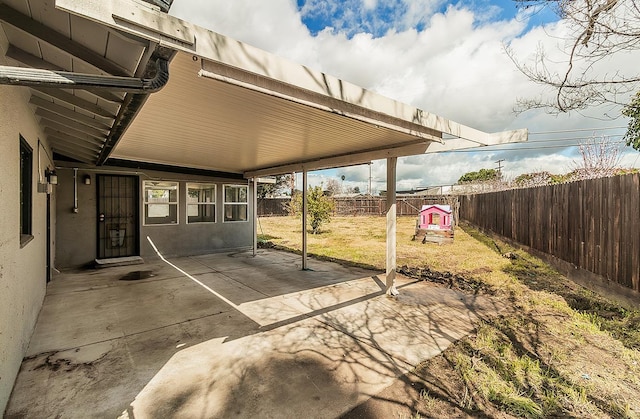 view of patio with a fenced backyard