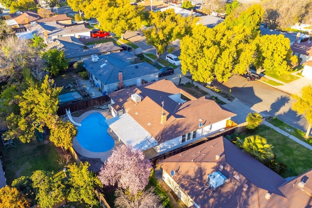 drone / aerial view with a residential view