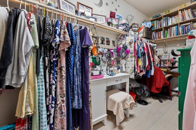 spacious closet with wood finished floors