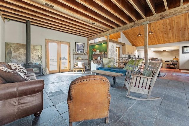 interior space featuring french doors