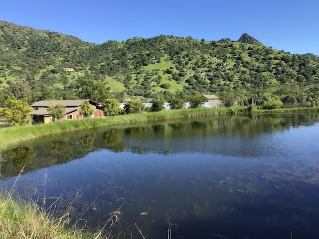 water view featuring a mountain view and a wooded view