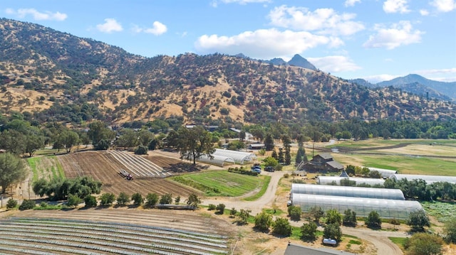 view of mountain feature with a rural view