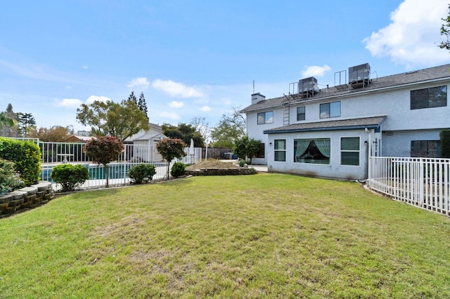 view of yard with fence