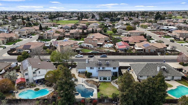 bird's eye view with a residential view