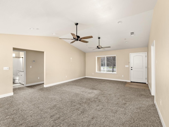40023 Woodsong Way, Oakhurst, CA 93644 - empty room featuring vaulted ceiling, carpet, and baseboards