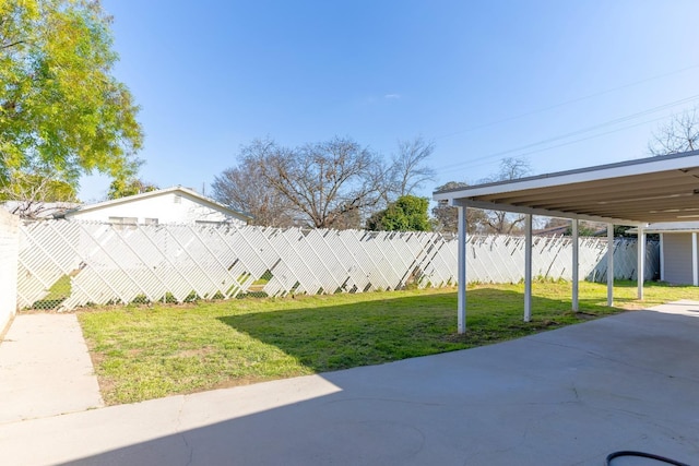 view of yard with fence