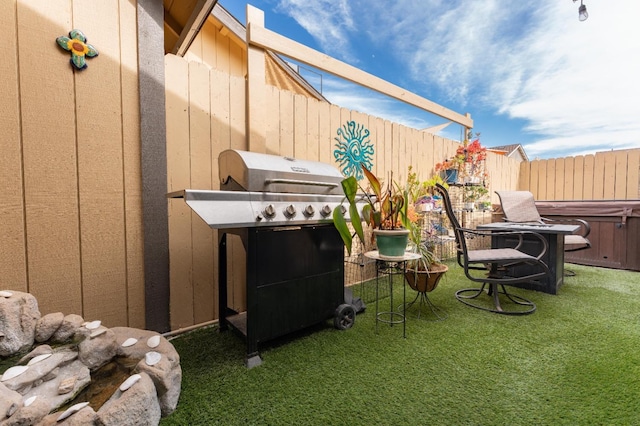 view of patio / terrace with a fenced backyard