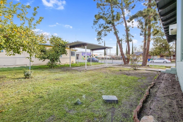 view of yard with fence