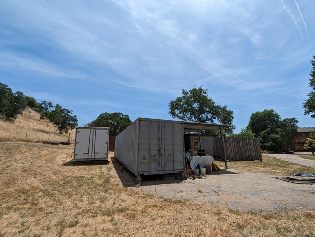 view of shed