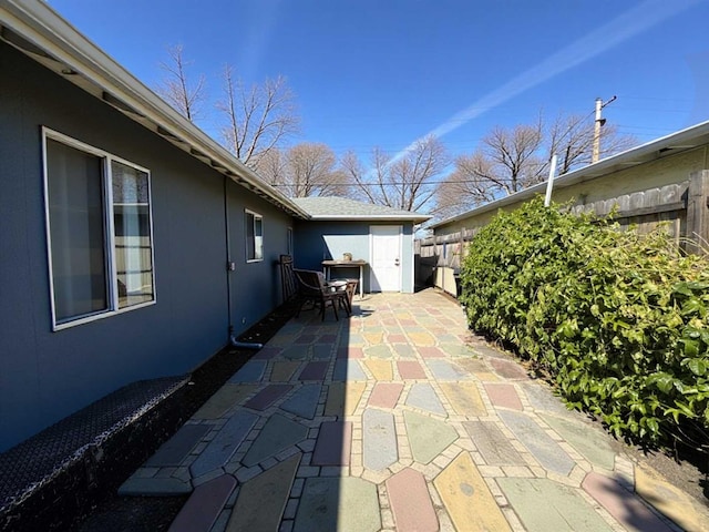 view of patio with a fenced backyard