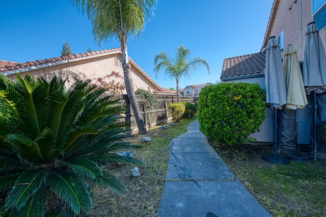 view of yard with fence