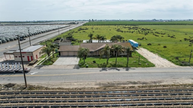 drone / aerial view with a rural view