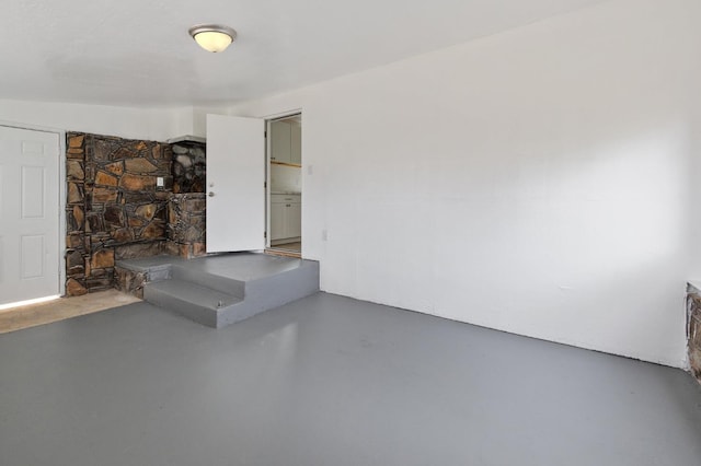 interior space with finished concrete floors