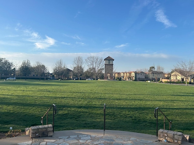 view of community with a lawn