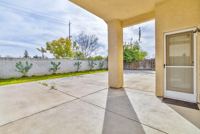 view of patio with a fenced backyard