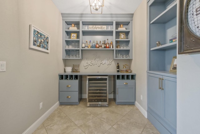 pantry featuring wine cooler